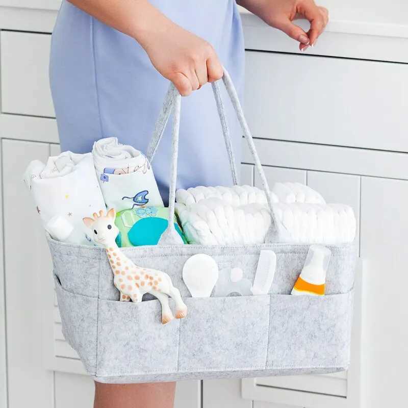 Felt Baby Diaper StorageBag Portable Childcare Felt Diaper Storage Bag Multi-functional Portable Storage Bag For Mothers 1PCXJ250117