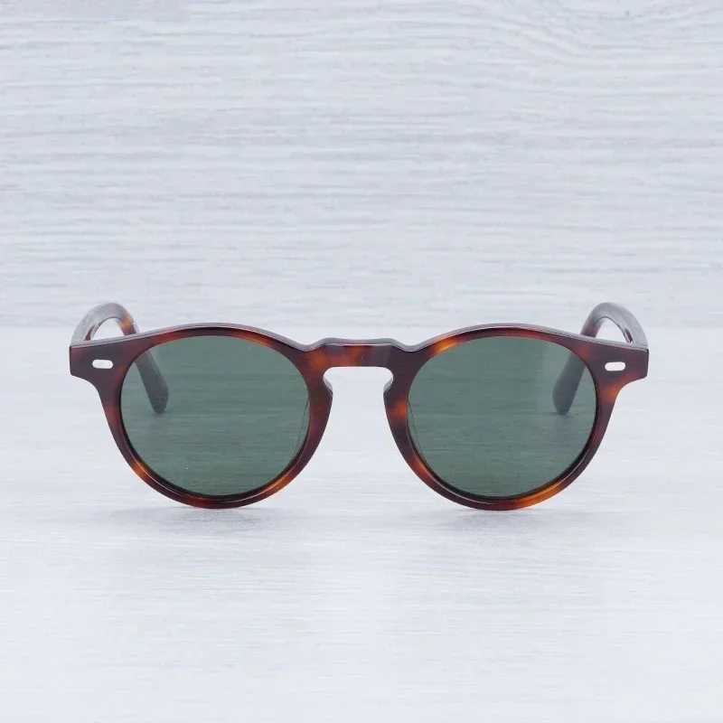 Gregory Peck Vintage Designer Sunglasses for Women OV5186 2023 Transparent Acetate Retro Round Polarized Sun Glasses Men W250116