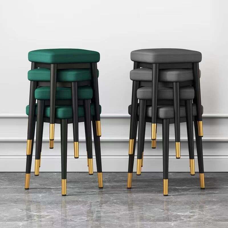 0157 Light for home use, stackable square latex cushion, living room small stool, modern simple and creative dining table round stool
