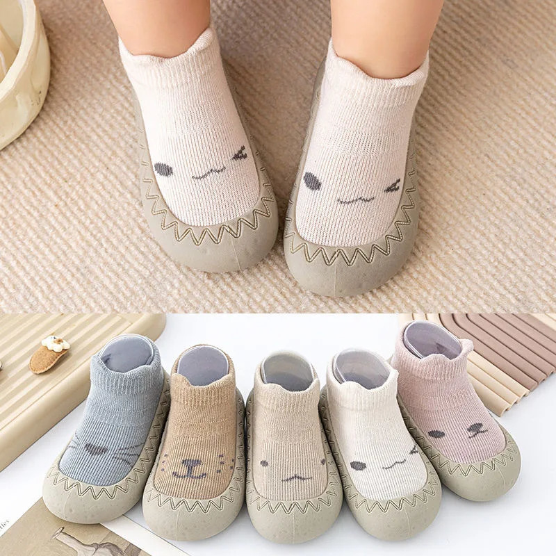 Baby Socks Shoes Cute Cartoon Kids Boy Rubber Sole Child Floor Sneaker Toddler Girls First Walker For borns 250115