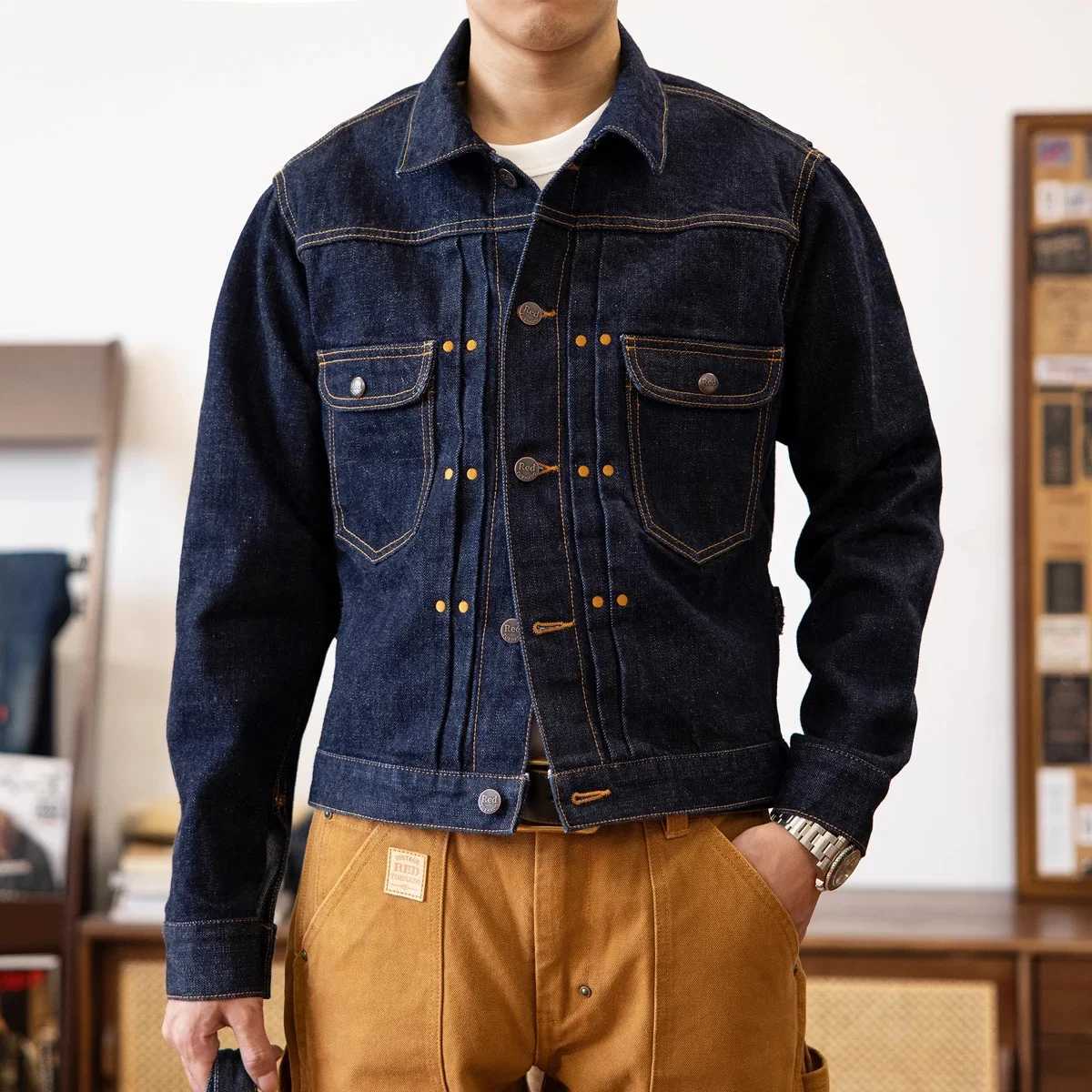 Red Tornado MJ Selvedge denim jacket for men rugged and unlined Western style denim jacket W250116