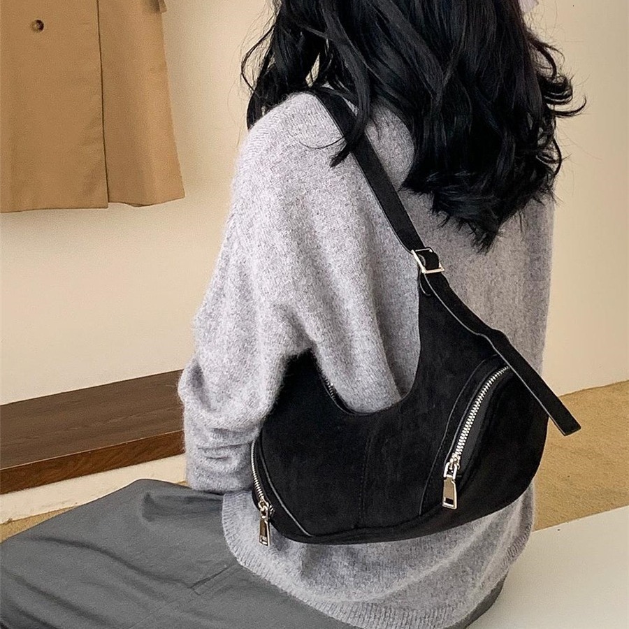 LEFTSIDE Women New Small Faux Suede Soft Handbags And Purses Vintage 2024 Winter Fashion Crossbody Lady Shoulder Bag