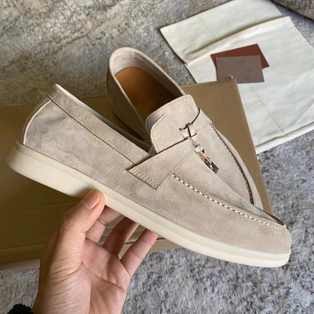 Dress Shoes Designer casual Walk Shoes Men loafers Summer Couples shoes Genuine leather Men Suede Calf Skin Muller shoe Brand Luxury Walking Flats Women Shoes