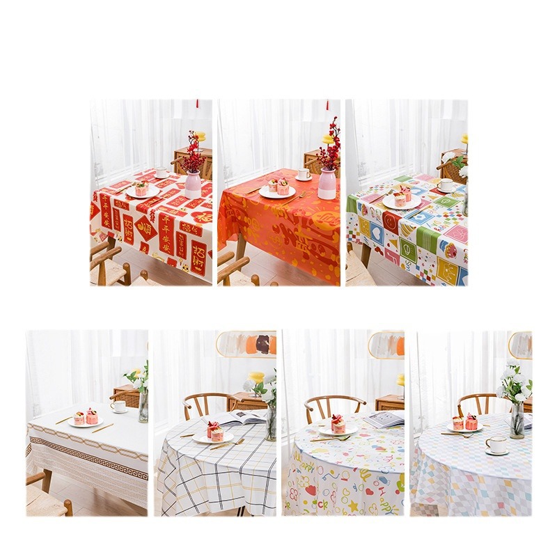 Christmas Children's Birthday Party Decoration Cover Moisture-proof Dust-proof Cartoon Square Round Table Tablecloth