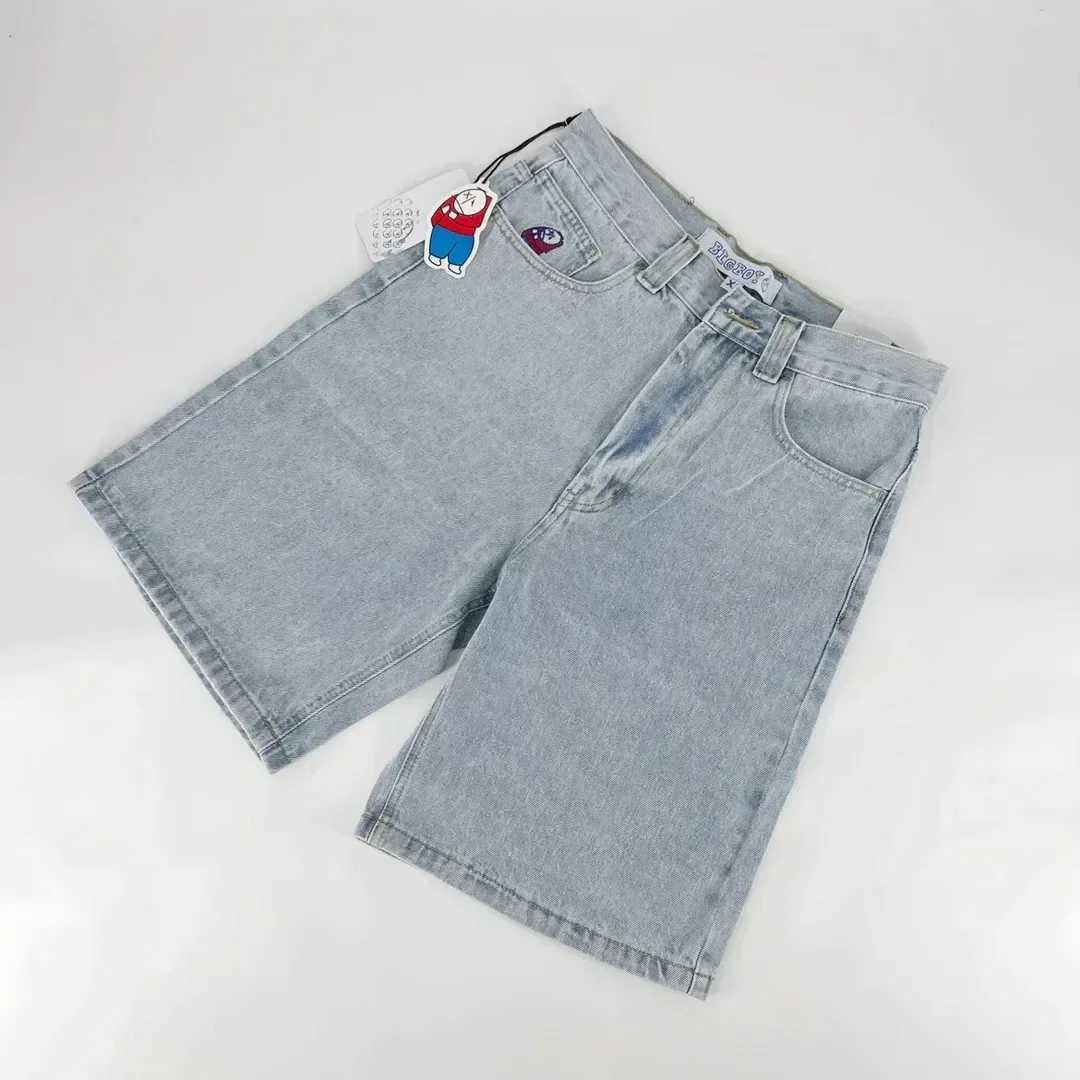 Big Boy Retro Hip Hop Cartoon Graphic Streetwear New Harajuku Gym Basketball Shorts Mens Denim Shorts Embroidery Baggy Jorts W250319