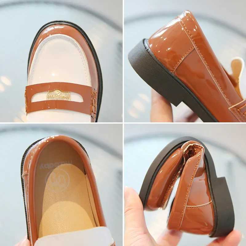 Athletic Outdoor Children England Style Boys Leather Shoes Kids Fashion Dress Shoes PU Leather Soft Sole Sneakers School Uniform Loafer FlatsY2501160Y
