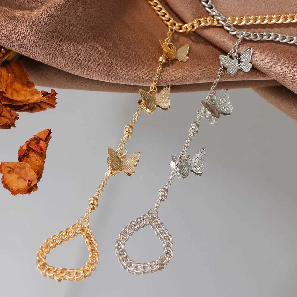IPARAM Womens Butterfly Bracelet Vintage Simple Chain Butterfly Charm Finger Bracelet Fashion Charm Jewelry GiftXJ250117