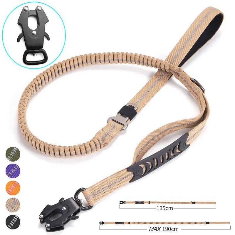 Heavy tactical bungee jumping dog strap without Pl dog strap reflective impact absorbing pet strap car seat pet strap Y250412