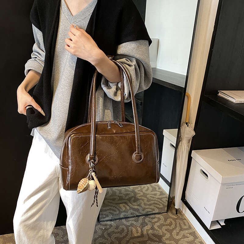 Trendy Vintage Large Capacity Tote Bag Bowling for Women Fashionable Single Shoulder Tote Bag Retro Vegan Handbag Women's Casual Handbag For Comm
