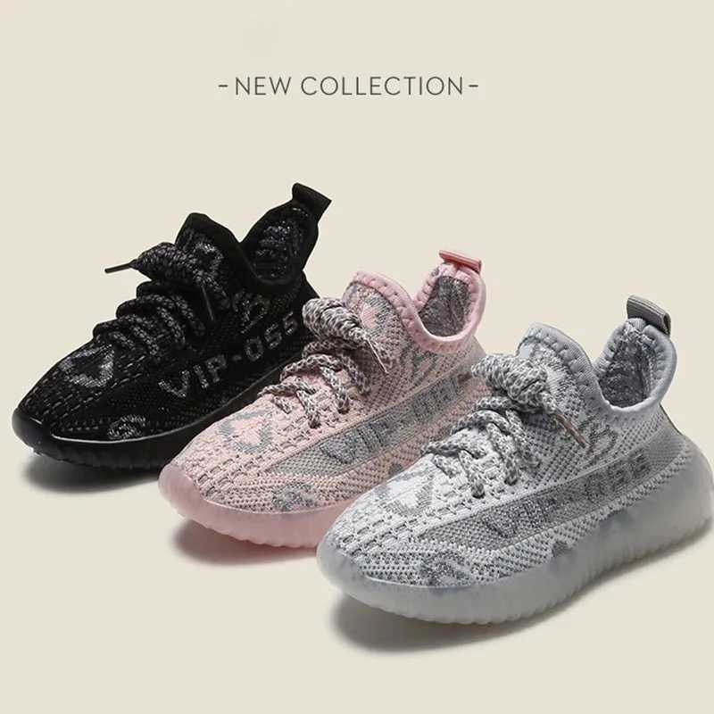 Athletic Outdoor 2024 Children Spring Autumn Stylish Comfy Sneakers Breathable Mesh Lightweight Lace-Ups Causal Boys Girls Soft ShoesY250116GTZV