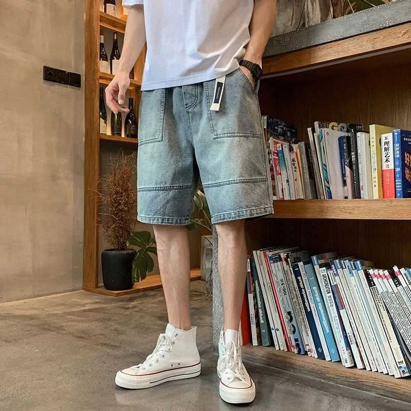 Mens Short Jeans Pants with Pockets Cargo Straight Big Size Male Denim Shorts Oversize Xxxl Korean Fashion Original Summer Y2kXJ250117