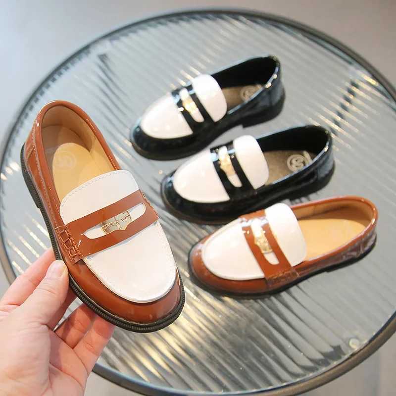 Athletic Outdoor Children England Style Boys Leather Shoes Kids Fashion Dress Shoes PU Leather Soft Sole Sneakers School Uniform Loafer FlatsY2501160Y