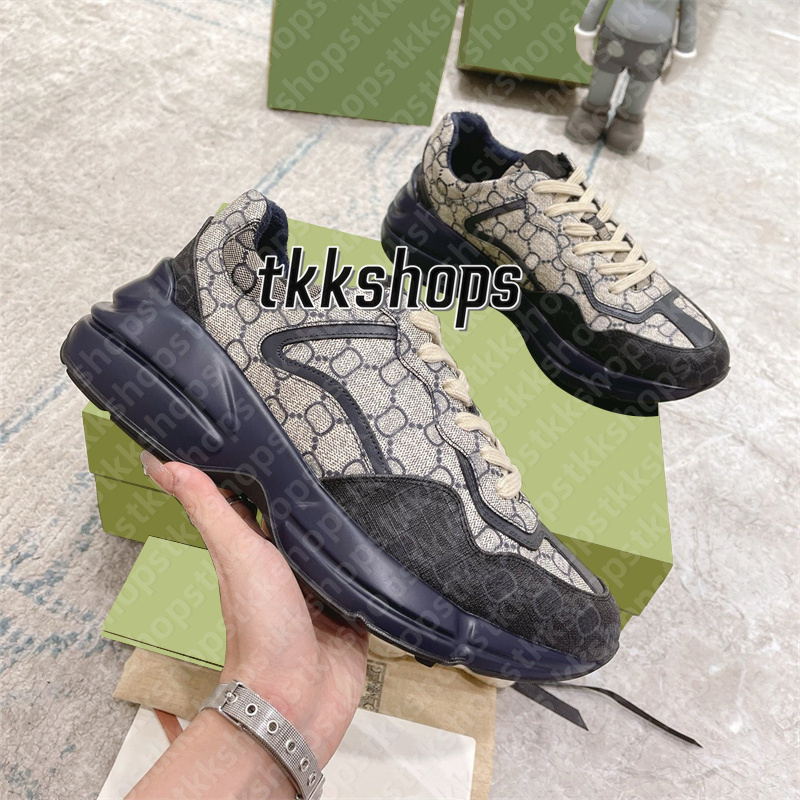 Rhyton Sneakers Designer shoe Multicolor Sneaker Beige Men Trainers Vintage Chaussures Ladies casual leather Shoes Sneaker sizes 35-46