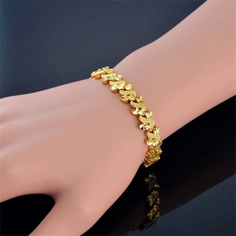 Womens Fashion Heart Chain Bracelet Gold Plated Vintage Bracelets Female Jewelry Party Anniversary Wedding Gift WholesaleXJ250117