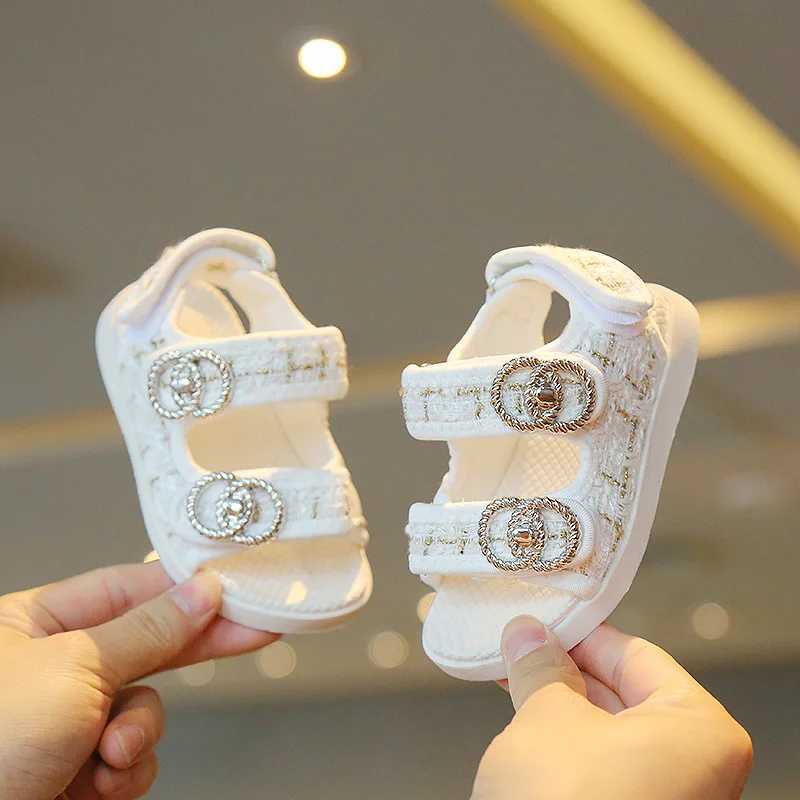 Sandals Children Girls Sandals Kids Sweet Princess Shoes For Party Wedding Flat Sandals French Style Chic Summer Fashion 2024 NewY250116VAI1
