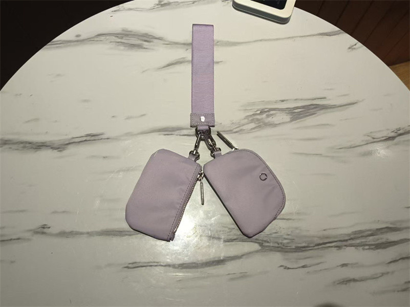 Mini Bag Charm Wristlet Keychain Dual Pouch Yoga Card Holder Fashion Lanyard Coin Purse Pocket L2509288RXL