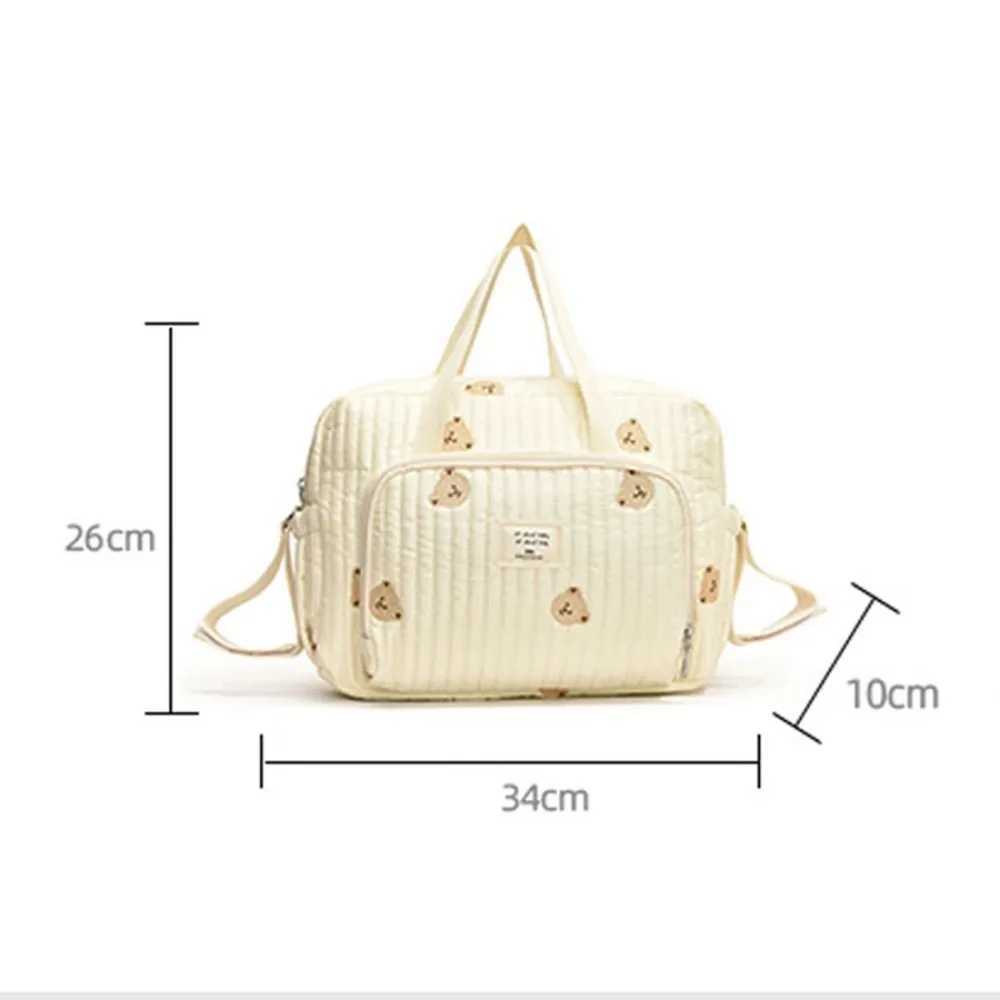 Mommy Diaper Bag Large Capaci Print Embroidery Zipper Handbag Beige Newborn Nappy Pouch Portable Single Shoulder Womens BagXJ250117