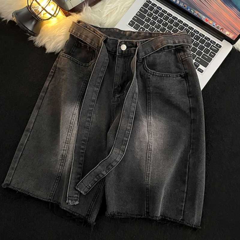 Men Casual Shorts Denim Trousers American Summer Streetwear Vintage Washed Teens Hip Hop Y2k Clothes Fashion Zipper All-matchXJ250117