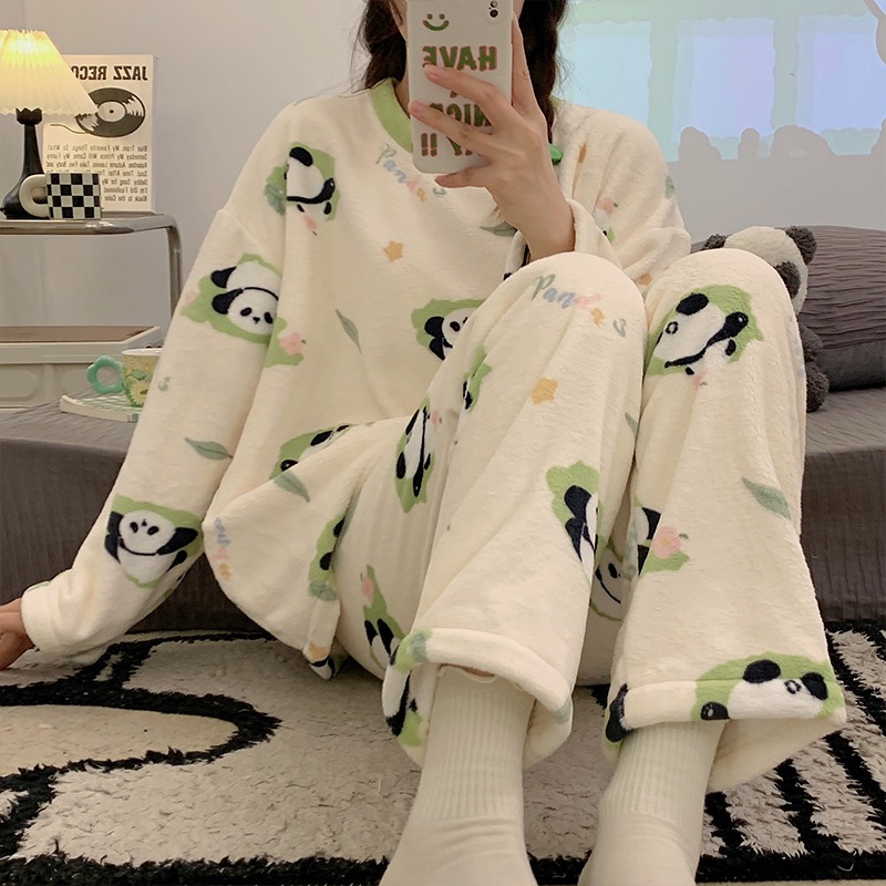 B907-Pajamas women summer pure cotton short-sleeved trousers loose large size can be worn outside home clothes summer suit