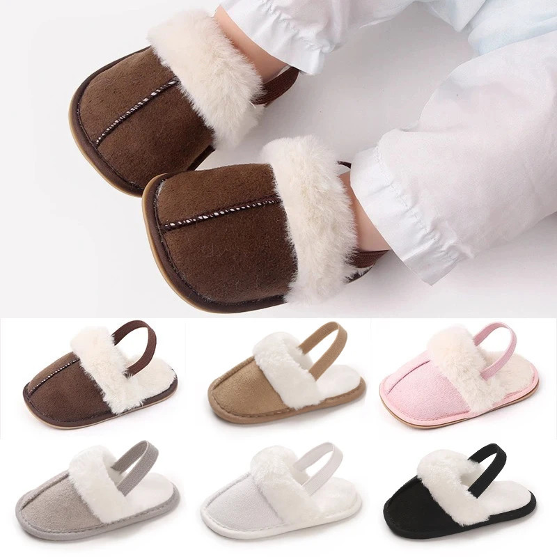 Spring and Winter Baby Shoes Cute Indoor Fluffy Slippers Toddler Boys Girls Sandals First Step Walker 018M 250115