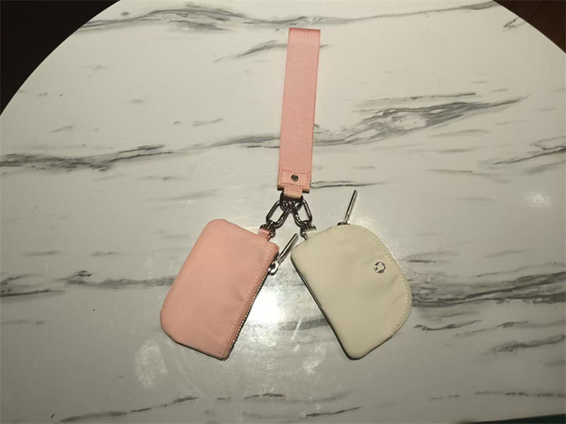 Mini Bag Charm Wristlet Keychain Dual Pouch Yoga Card Holder Fashion Lanyard Coin Purse Pocket L2509288RXL