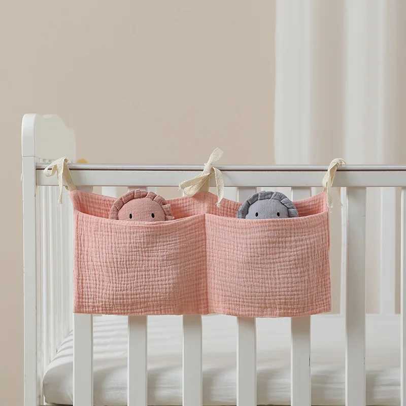 Baby Bedside Storage Bag Baby Crib Organizer Hanging Bag for Baby Multi-Purpose Newborn Bed Hanging Diaper Toy TissueXJ250117