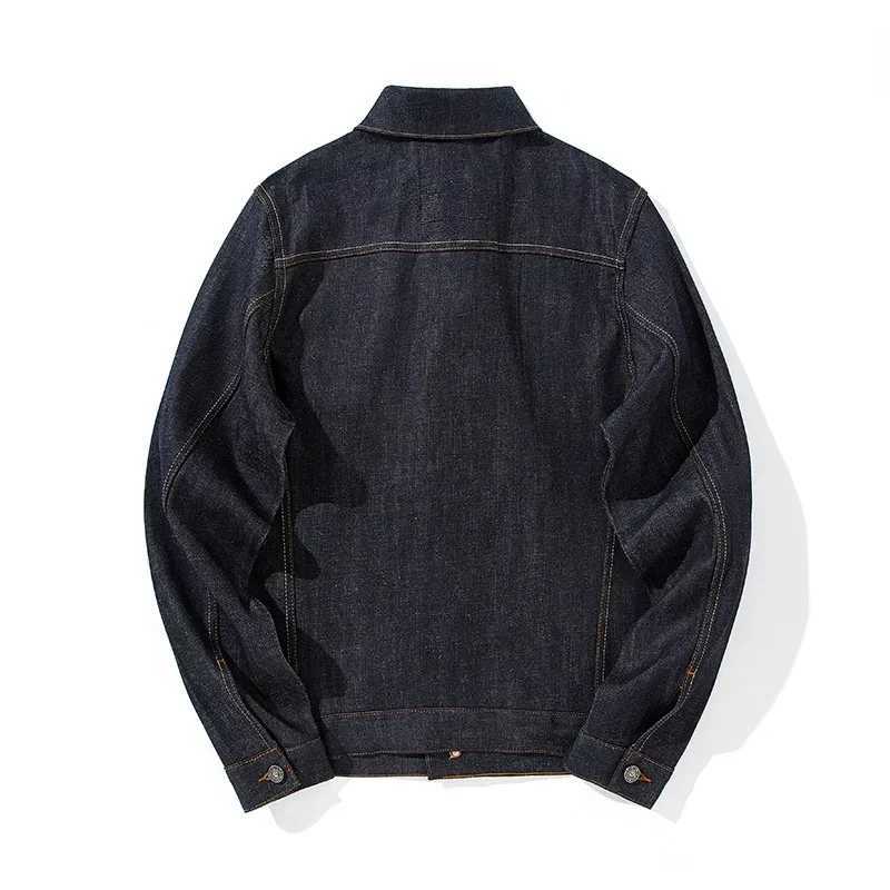 Mens Denim Jacket Japanese Retro Work Clothes Mens Jacket Long Sleeve Lapel Single Breasted Casual Outerwear Coats Cardigan Tops W250116