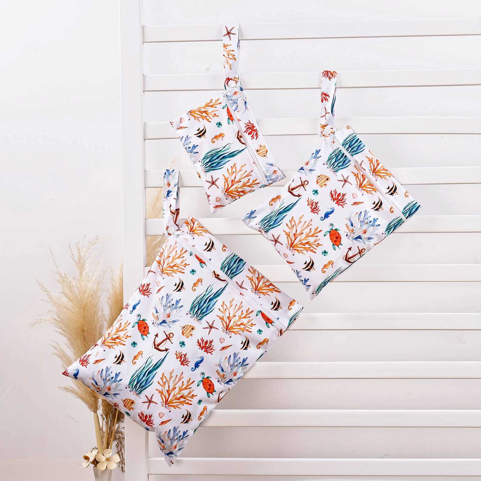 HappyFlute New 3Pcs Set Smooth Zipper Pocket Multi-Scenario Use Can Be Hung Waterproof Reusable Diaper Cover WetBagXJ250117