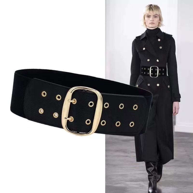 Women's wide belt decorative suit jacket with coat down jacket fashion versatile skirt waist decoration elastic girdle seal
