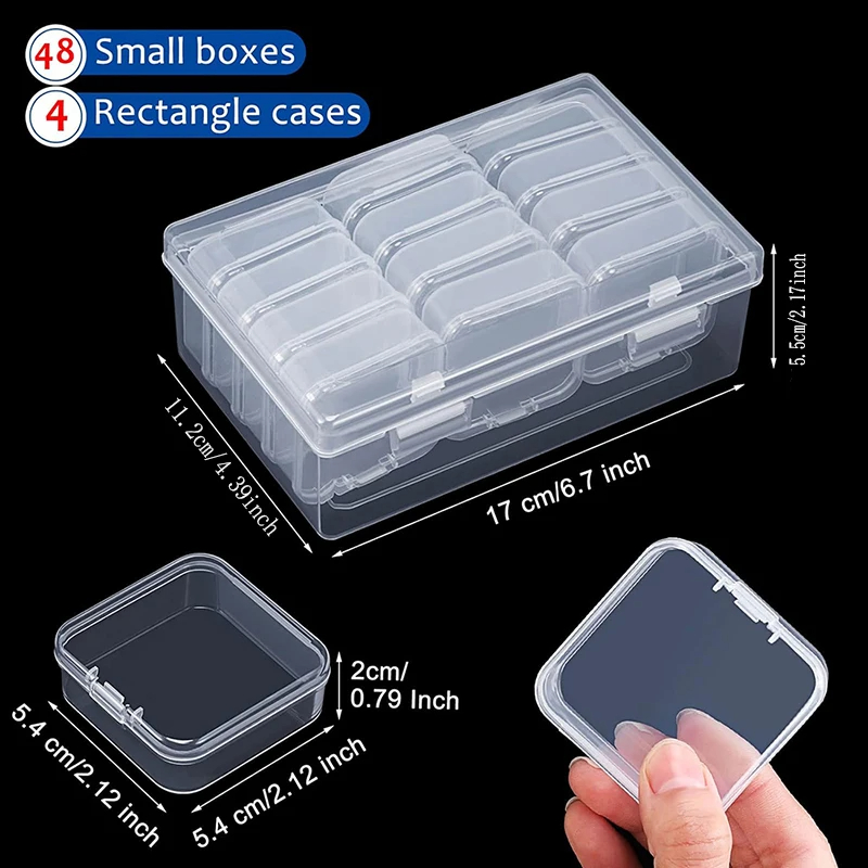 12 Small Square Box Storage Combination Accessories Removable Transparent Pill Craft Diamond Picture Storage Box