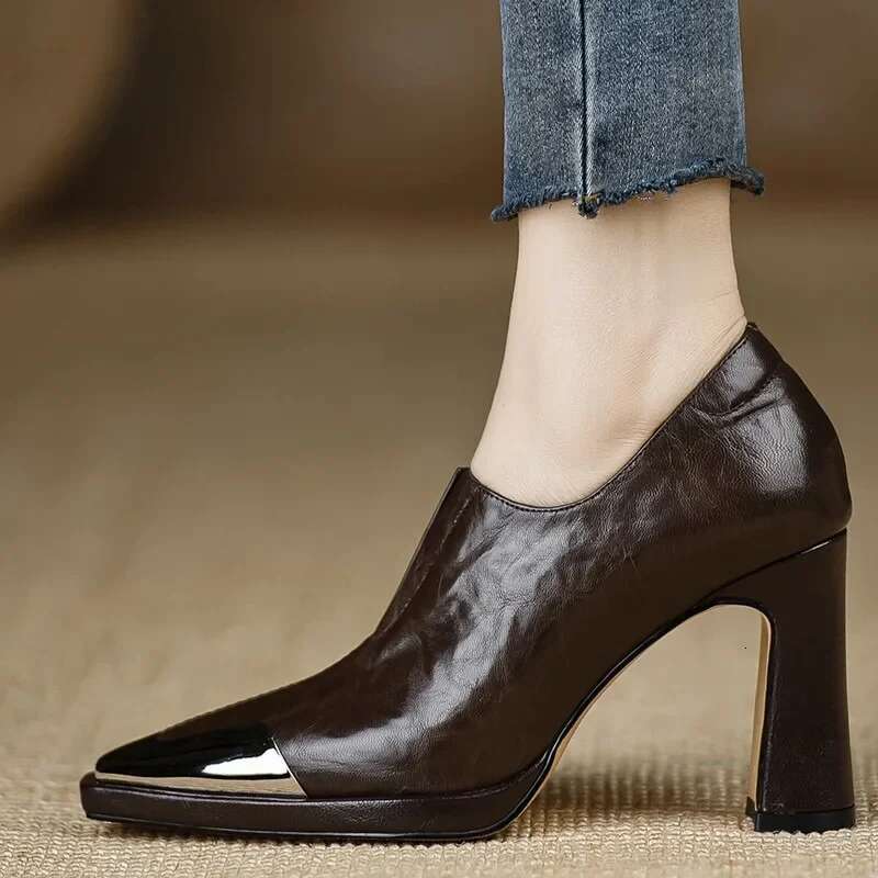 Women High Heel Loafers Pointed Toe Sexy Shoes Retro Fad Designer New Brand Sandals Hot Sale atillas De Mujer