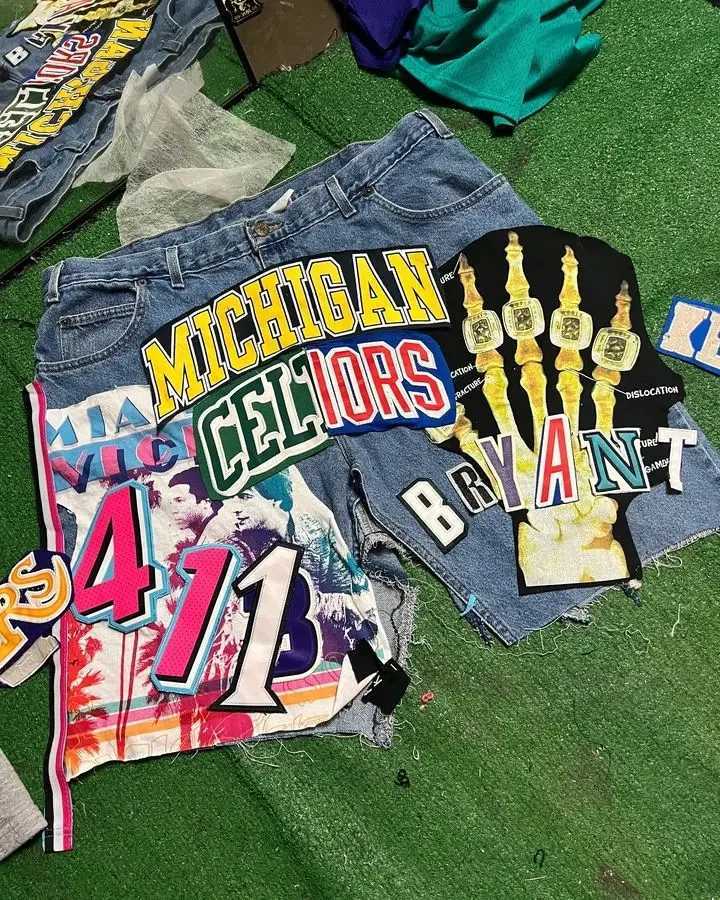 American Shorts Y2K Jeans Mens Womens Harajuku Hip Hop Graphics Patchwork Retro Blue Baggy Denim Gym Shorts Casual ShortsXJ250117