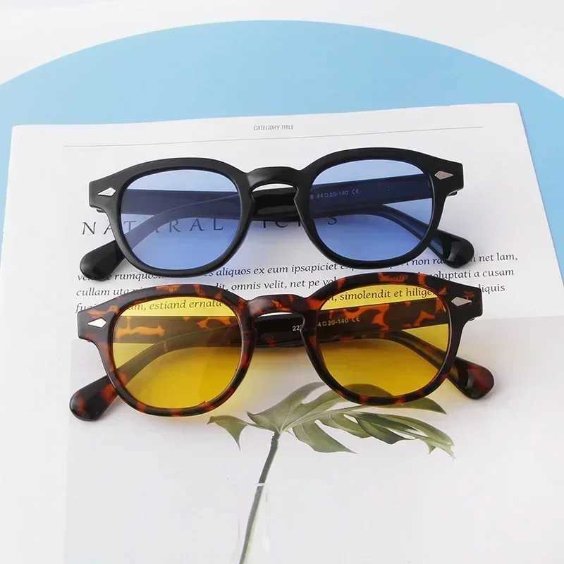 Retro Tortoiseshell Round Sunglasses for Women Unique Brand Design Vintage Eyeglasses Leopard Blue Lens Square Sun Glasses UV400 W250116