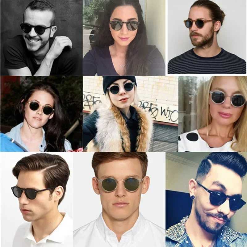 Gregory Peck Vintage Designer Sunglasses for Women OV5186 2023 Transparent Acetate Retro Round Polarized Sun Glasses Men W250116