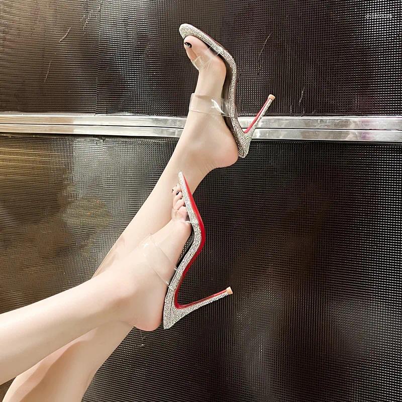 Sandals Shoes Women's Summer 2025 Transparent High Heels For Woman Trend Pvc Women