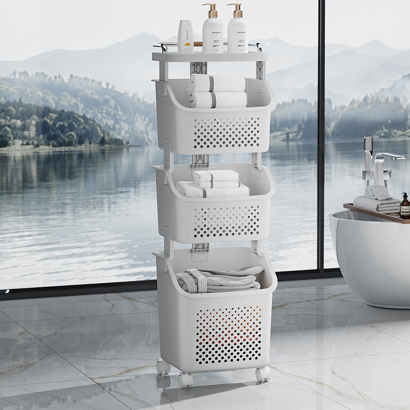 Compact Household Cleaning Bin with Integrated Holder - Enhanced Storage Efficiency for Washing Essentials
