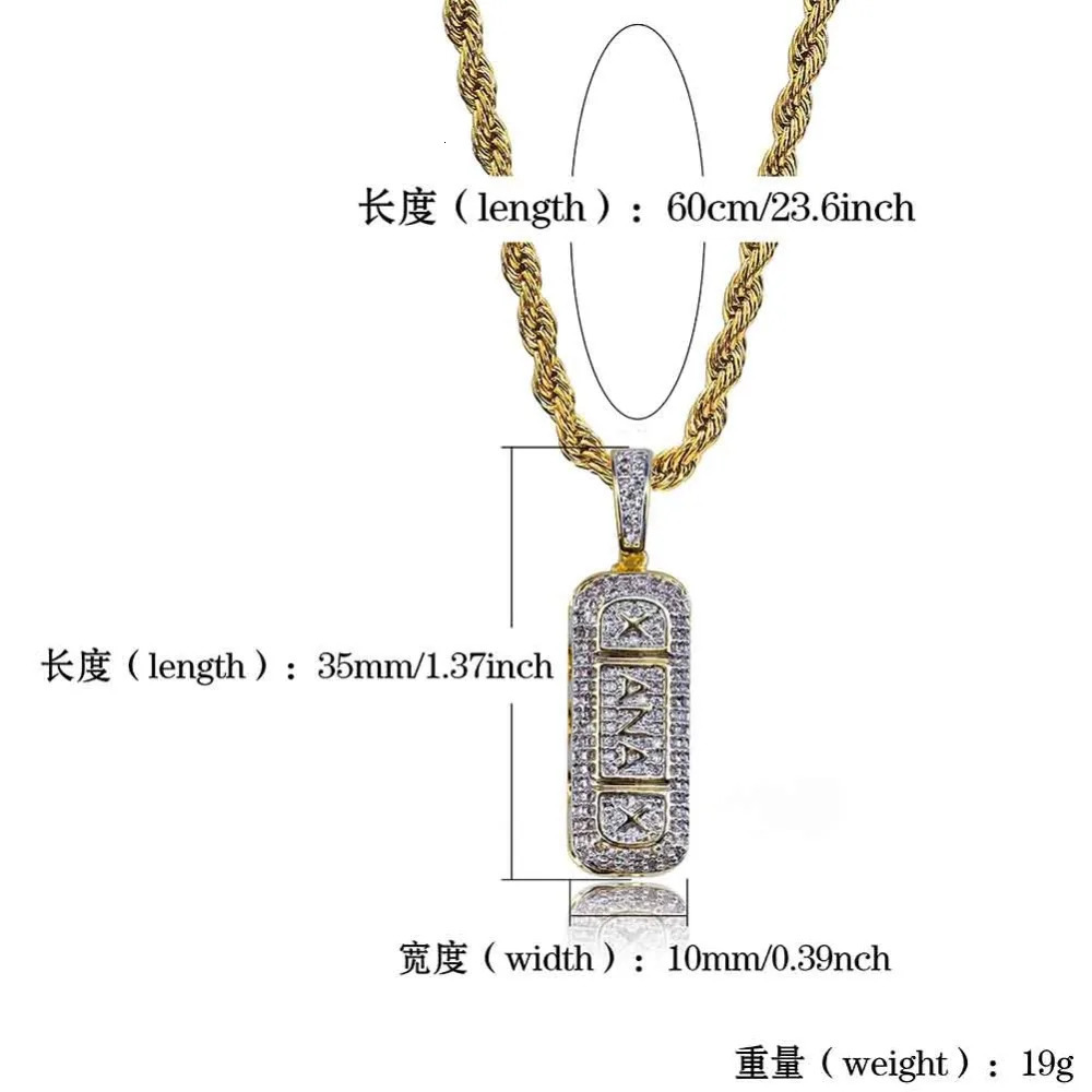 TOPGRILLZ Hip Hop Gold Plated Ice Mini Paving CZ Stone Xanax Pill Necklace and Pendant Charm 250116