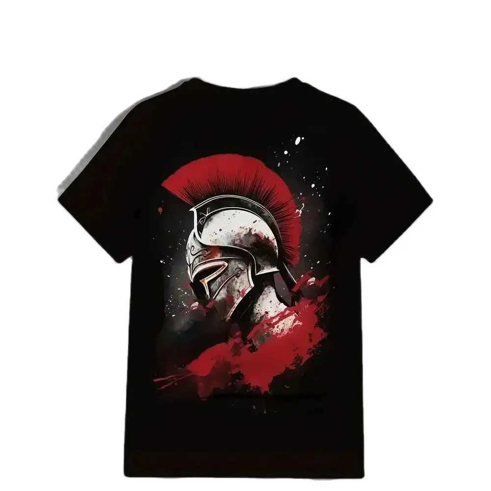 Mens T-Shirt 3d Sparta Knight Graphic Casual Slightly Stretch Breathable Short Sleeve Tee Outdoor Pullover Overszied ClothingXJ250117