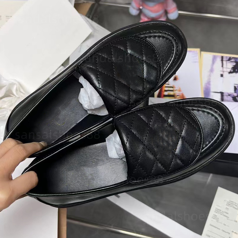 Designer Loafers Womens Moccasins Women Flats Quilted Leather Denim Loafer Platform Heels Slip on Chunky loafer Formal Working Business Dress Shoes