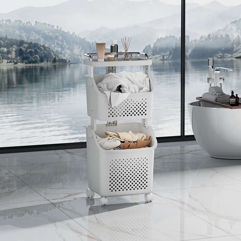 Compact Household Cleaning Bin with Integrated Holder - Enhanced Storage Efficiency for Washing Essentials