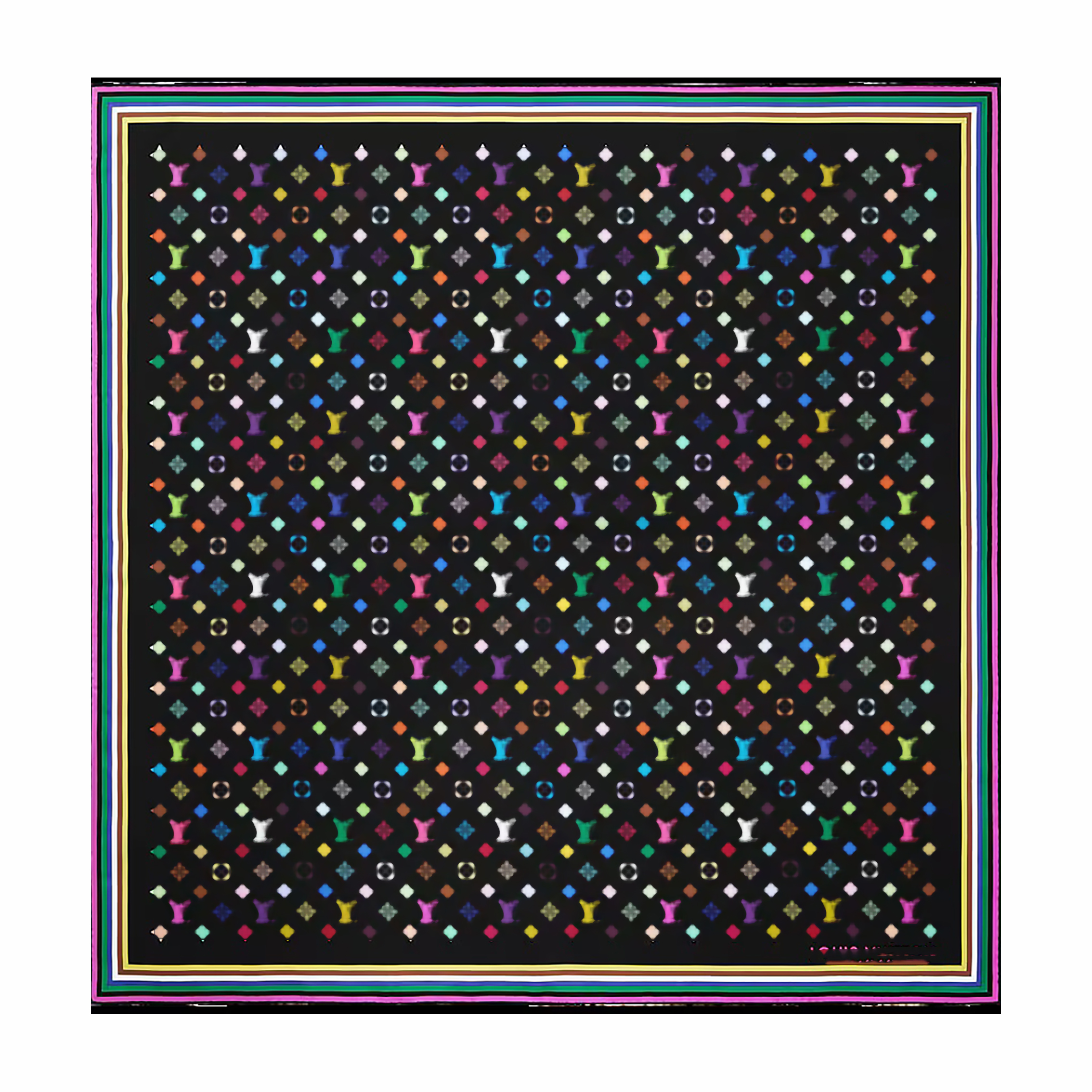 M96095 Designer Print Silk Scarf Elegant Lady Monogram Multicolor Square 90x90cm Recommended For Outdoor Travel