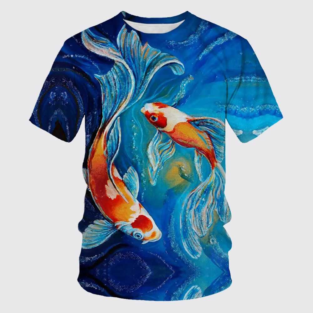 Summer Fishing Enthusiasts Print Summer Mens O-Neck T-shirt Casual Short Sleeve Oversized Pullover Fashion Trend Men ClothingXJ250117