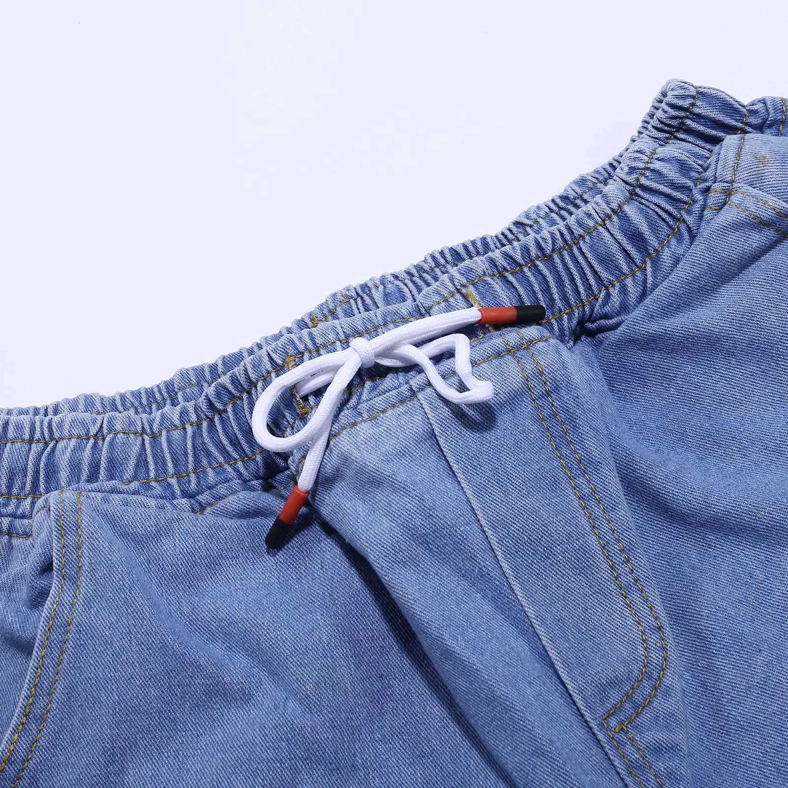 Man Denim Shorts Loose Half Graphic Bermuda Short Jeans Pants for Men Ripped Long Baggy Wide Popular Luxury Y2k Fashion DesignerXJ250117
