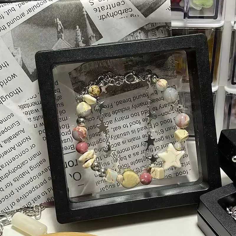 Bohemian Natural Stone Beaded Bracelet for Women Girls Handmade Star Monster Multi-layer Pendant Bracelets Bangles WristbandXJ250117