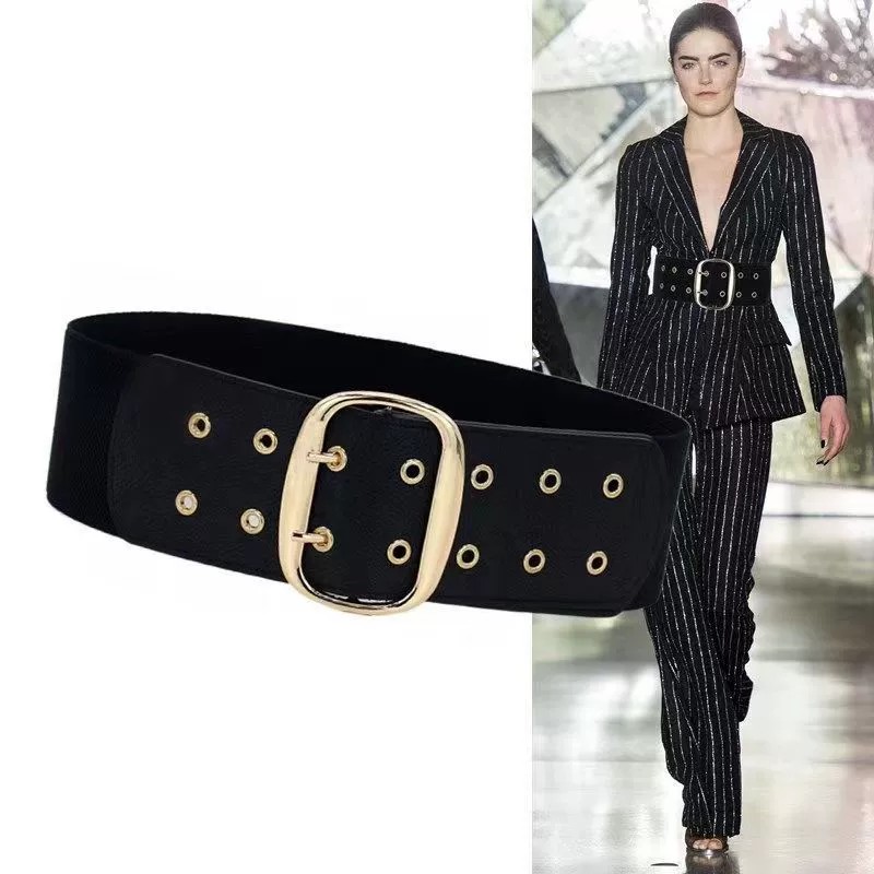 Women's wide belt decorative suit jacket with coat down jacket fashion versatile skirt waist decoration elastic girdle seal