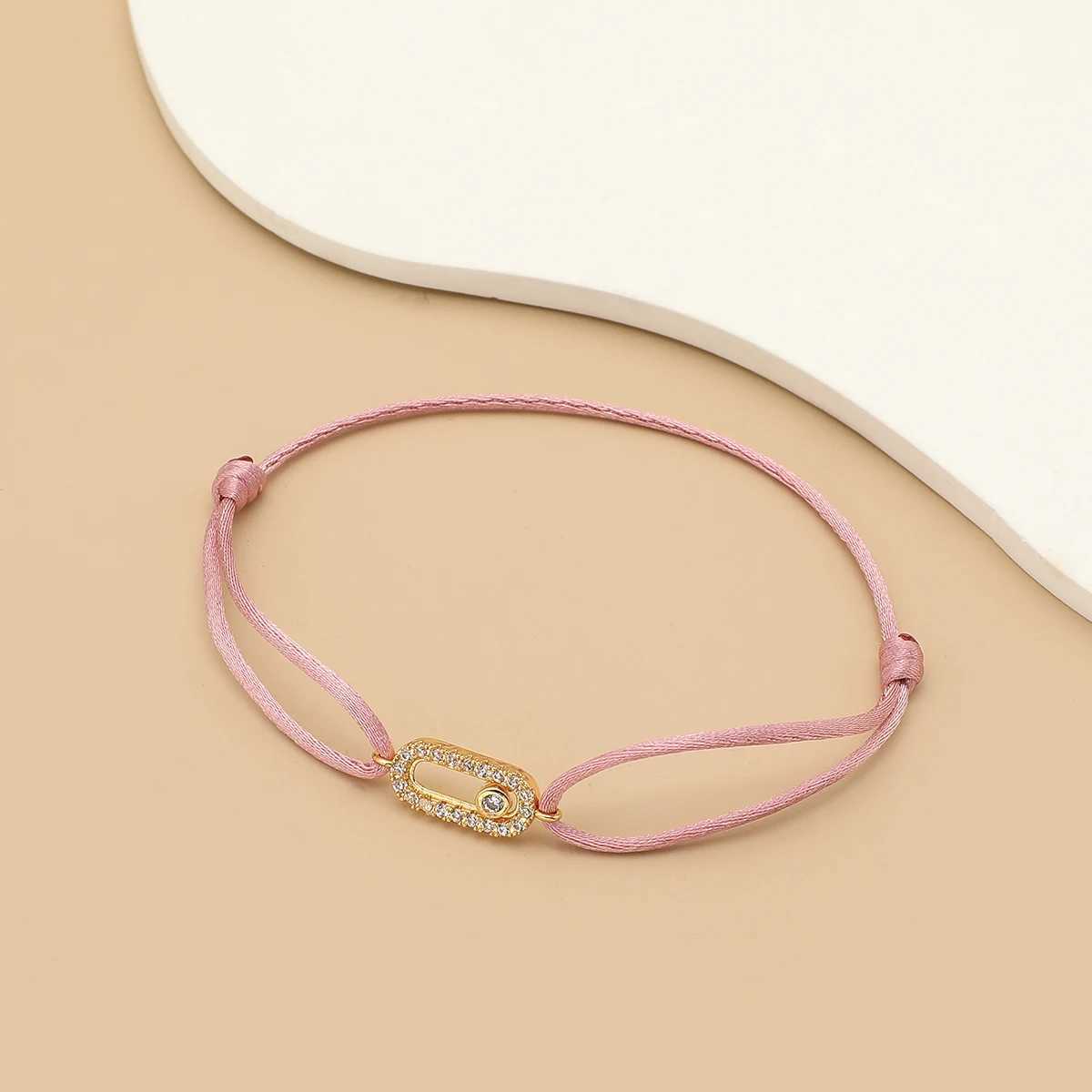 2024 New Simple Fashion Women Can be moved Zircon Rope Bracelet Lace up Chain Adjustable Rope Bracelet jewelry accoryXJ250117