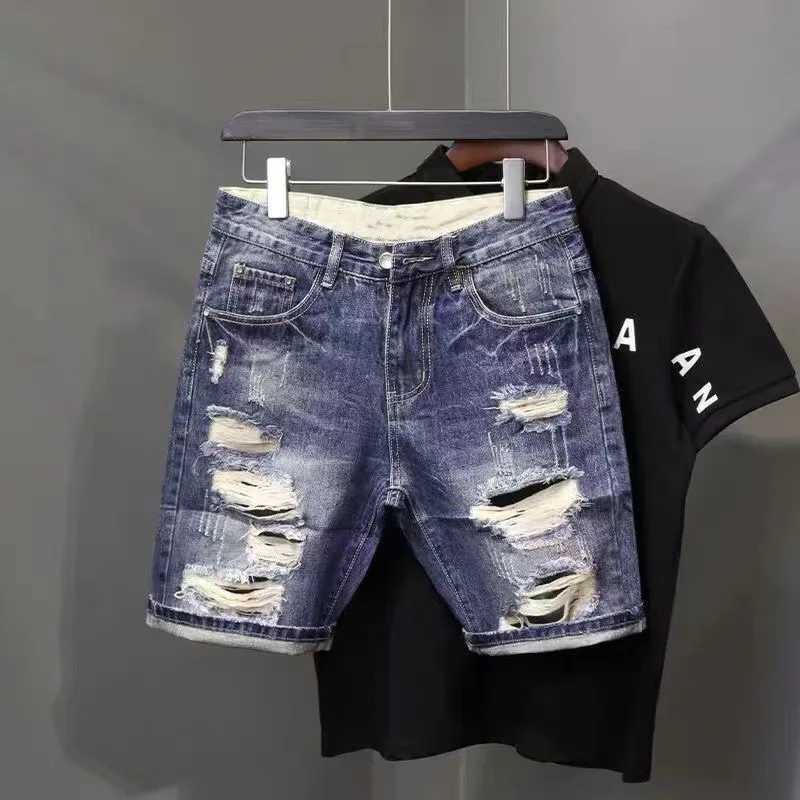 Summer Mens New Slim Fit Denim Shorts Y2k Denim Shorts Baggy Jeans For MenXJ250117