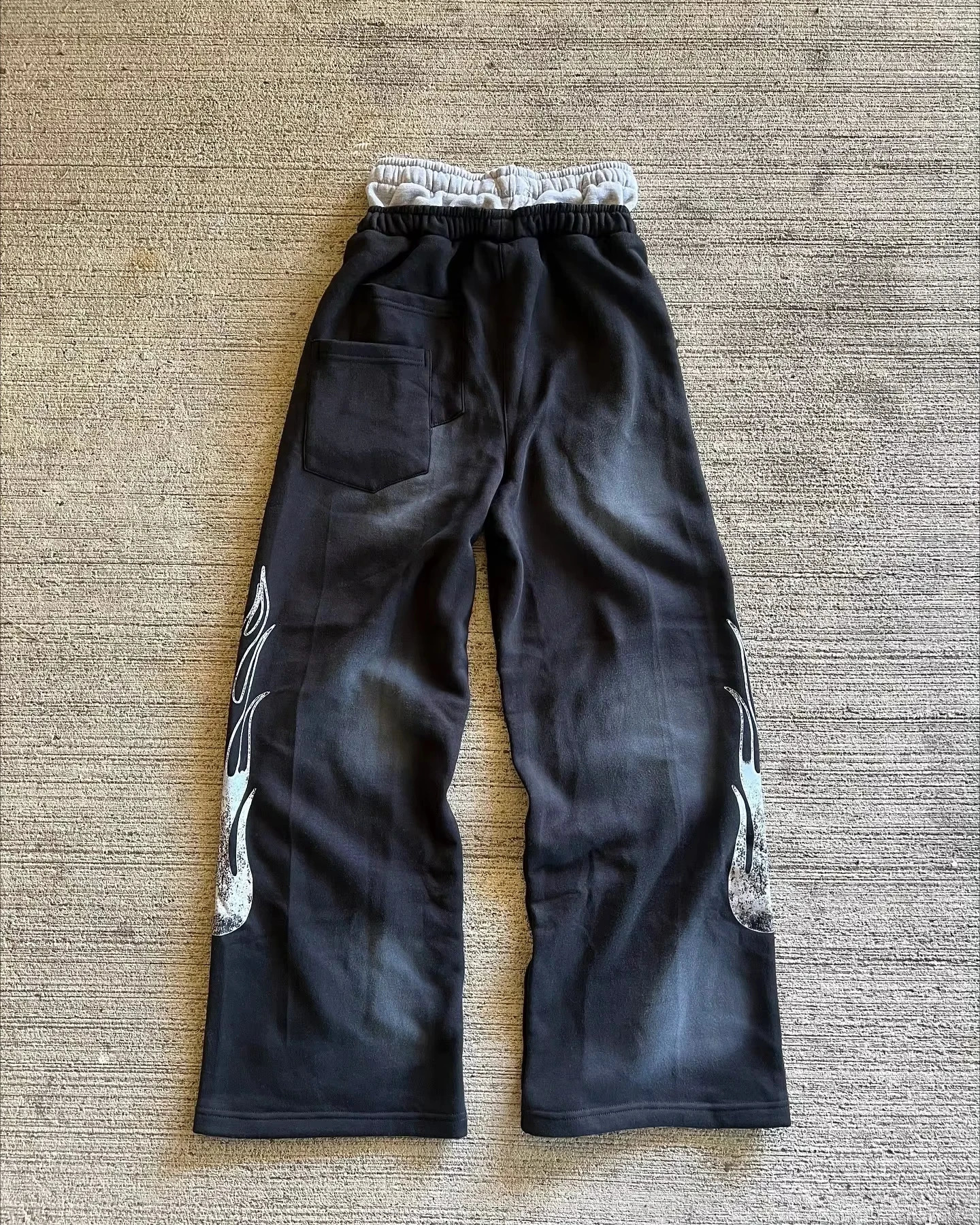 Streetwear Vintage Patchwork Double Layer Sweatpants Y2K Pants Men Women Hip Hop Letter Baggy Elastic Waist Jogging Casual Pants 250113