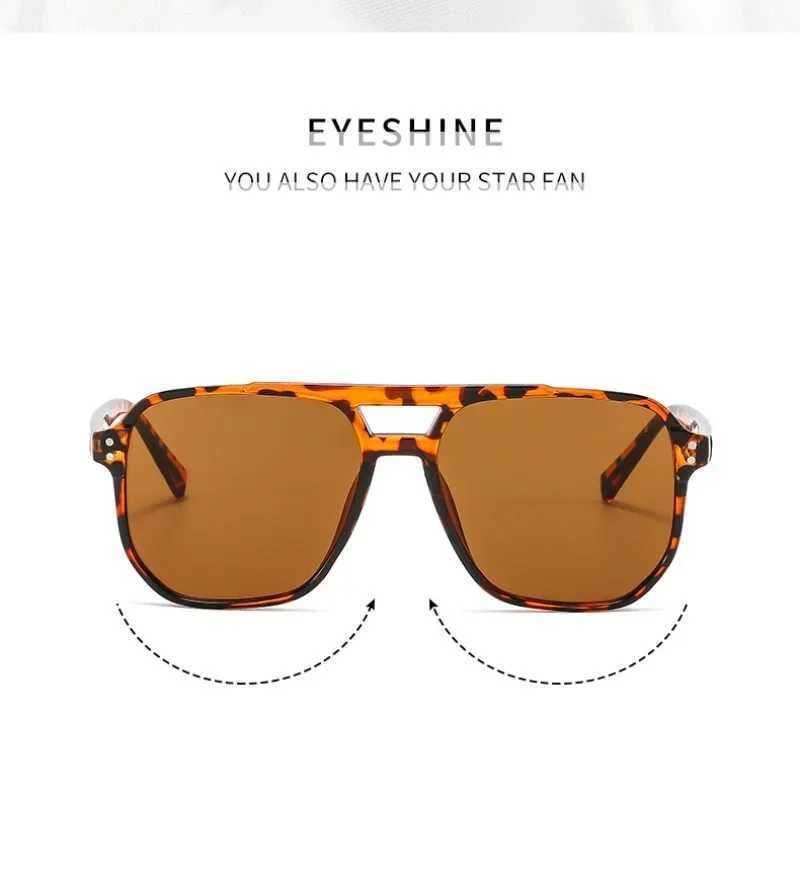 Vintage Square Sunglasses for Women Men Thick Frame Double Bridges Eyewear Female Chic Polygon Sun Glasses UV400 Shades W250116