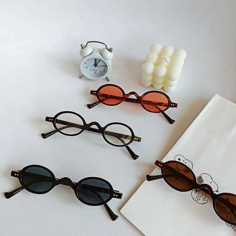 Children Fashion Design Retro Small Oval Sunglasses Vintage Shades Sun Glasses for Men Women Anti-blue light Eyeglasses M250116